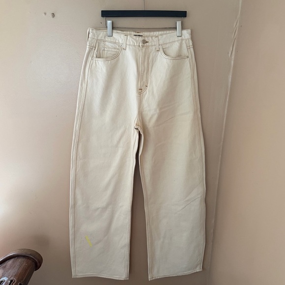 GRLFRND Austen High Rise Curve Jeans Cream Straight Leg denim pants FWRD 32 - Picture 14 of 14